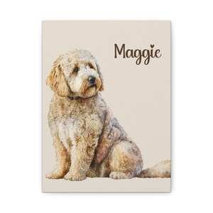 Copy of Canvas Print, Golden Doodle Portrait with Name, Personalized Wall Art, Dog Lover Gift, Pet Owner Decor, Customizable Pet Portrait