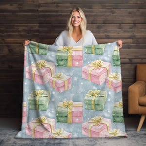 Christmas Presents Plush Blanket: Festive Holiday Throw, Cozy Winter Decor
