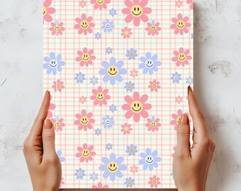 Diario personalizado con cara sonriente, regalo de diario con garabatos para niños
