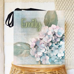 Personalized Hydrangea Tote Bag: Abstract Floral Print, Customizable