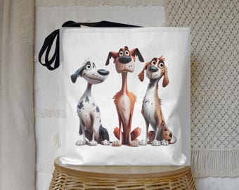 Funny Dog Print Tote Bag - Whimsical Canine Carryall