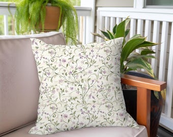 Botanical Leaves Throw Pillow: Colorful Floral Design, Double-Sided Print