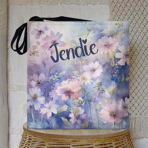 Watercolor Floral Tote Bag: Customizable Polyester Market Bag
