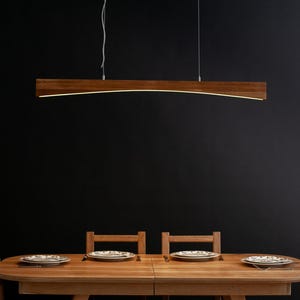 Linear Chandelier, Modern Chandelier, Pendant Chandelier, Wood Pendant Light, Kitchen Lighting, Suspension Light, Ceiling Light, Wood Light