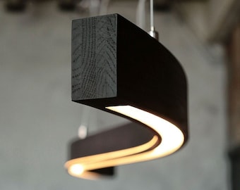 Houten hanglamp, moderne hanglamp boven keukeneiland, boerderijhangkroonluchter, eetkamerlamp, lineaire hangverlichting