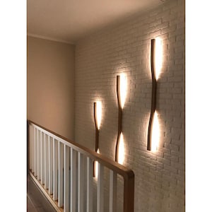 Modern Wall Sconce, Wood Wall Light, Plug in Wall Sconce, Scandinavian Wall Sconce Light, Linear Wall Lamp, Bedside Wall Light Fixture