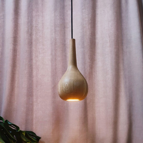 Wood Pendant Light Fixtures, Hanging Lampshade, Modern Pendant LED Lamp, Scandinavian Pendant Lamp, Wood Hanging Lamp Living Room