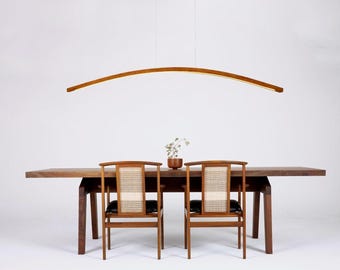 Linear Pendant Light, Kitchen Island Light, Linear Suspension Chandelier, Wood Pendant Lighting, Mid Century Modern Chandelier, Wood Light