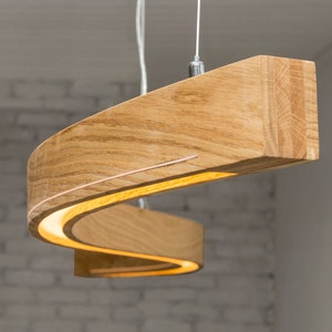 Wooden Linear Suspension Chandelier: Modern Pendant Light for Dining Room, Kitchen Island, Farmhouse Decor