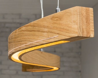 Wooden Linear Suspension Chandelier: Modern Pendant Light for Dining Room, Kitchen Island, Farmhouse Decor