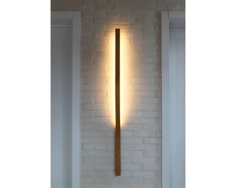 Wooden Wall Light, Wall Lamp, Modern Wall Sconce, Plug in Wall Lamp, Wall Light Fixture, Scandinavian Wall Sconce, Linear LED Wall Sconce