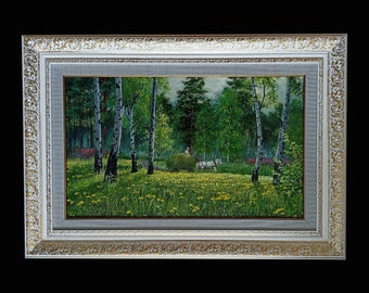 Forest Landscape Oil Painting on Canvas,Vintage Style Painting,Nature Landscape Painting,Hand-painted painting on canvas,Oil painting gift