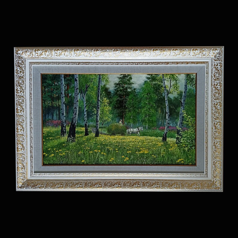 Forest Landscape Oil Painting on Canvas,Vintage Style Painting,Nature Landscape Painting,Hand-painted painting on canvas,Oil painting gift image 1