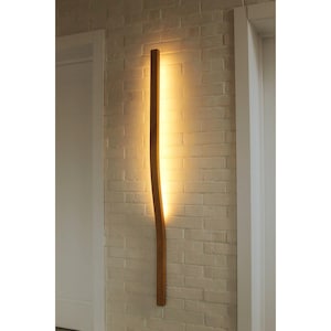 Wood Wall Light, Linear Sconce, Nordic Wooden Sconce, LED Sconce, Plug in Wall Sconce, Bedroom Lamp, Design Wall Lamp, Unique Sconce