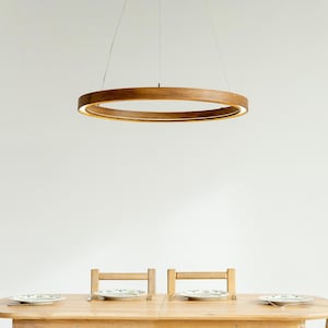 Round Pendant Light, Wooden Pendant Light Living Room, Chandelier Lighting, Kitchen Island Light, Modern Ceiling Light, Unique Wood Lighting