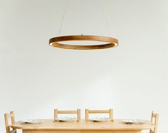 Ronde hanglamp, houten hanglamp woonkamer, kroonluchterverlichting, keukeneilandlicht, moderne plafondlamp, unieke houtverlichting