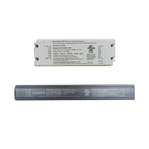 May include: Two gray electronic LED driver boxes with UL listed labels. The top box has the text "Dimmable LED Driver (Phase Dimming)" and "Model: KVF-2460-TDW". The bottom box has the text "Dimmable LED Driver (Phase Dimming)" and "Model: KVF-2460-TDW".