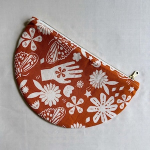 Half Moon Cotton Zipper Pouch