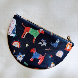 Half Moon Cotton Zipper Pouch