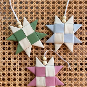 Scandinavian Folded Star Ornaments, Set of Three
