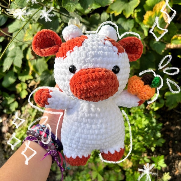 Crochet Pumpkin Spice Latte Starbucks Inspired Cow Stuffed Animal Plushie