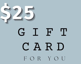 25 USD Gift E Card for Birdie Q plus Two Etsy Shop, Etsy Gift Card for Women, Wife Christmas Gift Certificate, Love Coupon for Her