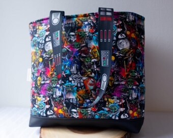 Bad Space Daddy Tote Bag, Vadar Tote, Galaxy Tote Bag, Space shoulder bag, Darth purse