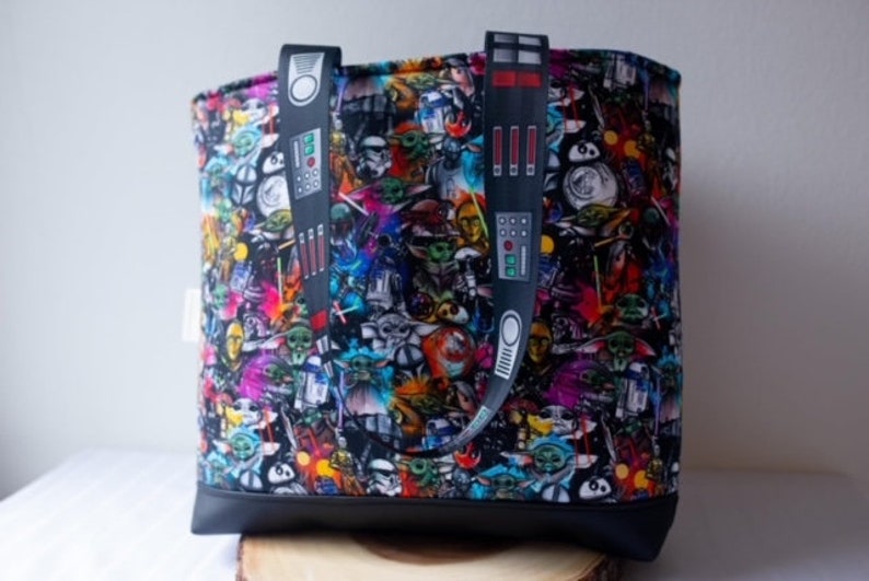 Bad Space Daddy Tote Bag, Vadar Tote, Galaxy Tote Bag, Space shoulder bag, Darth purse, star wars tote, star wars purse, darth vadar bag, star wars bag, - BirdieQPlusTwo