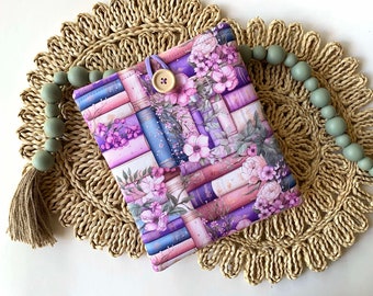 Pastel Stacked Floral Book sleeve, kindle sleeve, kindle paperwhite signature sleeve, tablet sleeve, ereader sleeve, bible cover, book cover