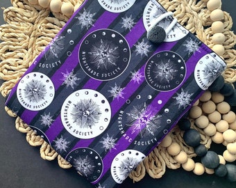 ready to ship Nightshade Book Sleeve, Black and Purple Book Sleeve, Wed Book Sleeve, padded book sleeve, Witchy Vibes book cover, Book buddy