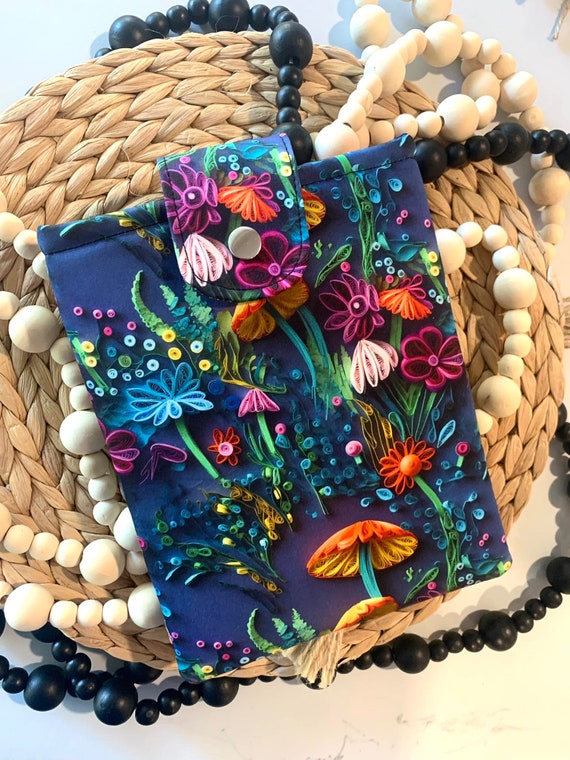 Paper mushroom garden kindle Sleeve, Kindle Oasis Sleeve, Kindle paperwhite sleeve, ereader sleeve, padded kindle case,
