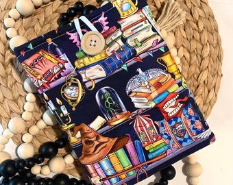 Wizard Magic Bookshelf Book Sleeve, HP book sleeve, kindle sleeve, ereader sleeve, tablet sleeve, padded kindle sleeve, Ipad sleeve, gift