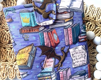 Purple Book Dragon book sleeve, Queen of Many Faces, TOG, kindle sleeve, iPad sleeve, tablet sleeve, nook sleeve, book sleeve, ereader