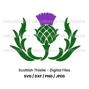 File di taglio digitale SVG di cardo scozzese per Cricut stampabile png Emblema nazionale scozzese Clipart Scozia SVG DXF scozzese Maglietta Tazze Carte
