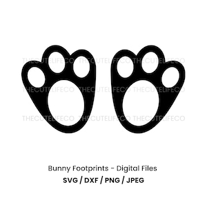 Hase Fußabdruck SVG Laser geschnitten Datei Bunny Paw Digital Cut Datei für Cricut Printable Png Kaninchen Füße Clipart Ostern SVG für Silhouette Schablone