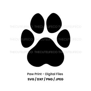 Dog Paw Print SVG Laser Cut Files Dog Paw Digital Cut File for Cricut Printable png Animal Paw Clipart Paw SVG for Silhouette Pawprint DXF