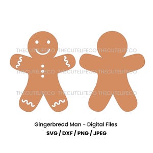 Omino di pan di zenzero SVG Omino di pan di zenzero di Natale Download digitale Stampabile png Omino di pan di zenzero Clipart Natale SVG Omino di pan di zenzero DXF