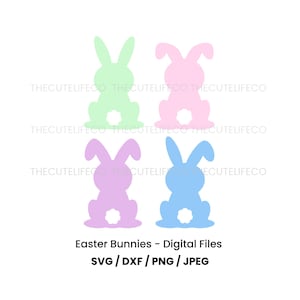 Osterhasen SVG Laser Cut Datei Osterhase dxf Digital Cut Datei für Cricut Bunny Rabbit png Osterhase Clipart Ostern SVG Silhouette