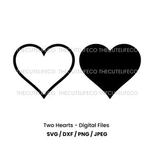 Heart Outline SVG Bundle Laser Cut File Heart Digital Download Cut File for Cricut Printable png Solid Heart Clipart Love SVG Silhouette DXF