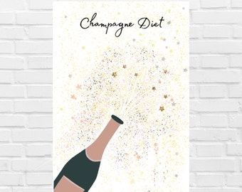 Downloadable Art / Wall Art/ Champagne Diet/ Digital Print