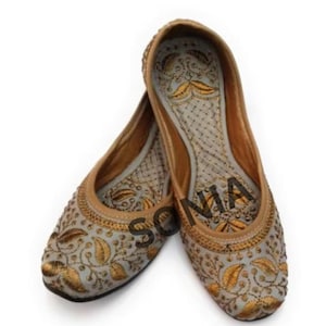 Embroidered Indian  Jutti – Handmade Khussa Shoes for Women DDP | Tax and Duty Paid by Seller