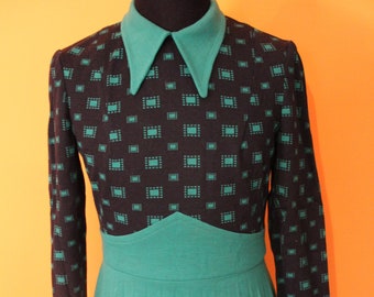 Vintage mod dress, NWT, deadstock, late 60&#39;s, suedehead, 70s