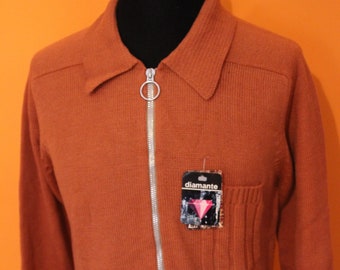 Vintage cardigan, long sleeve, deadstock, mod, sixties, 1960&#39;s, 1970&#39;s