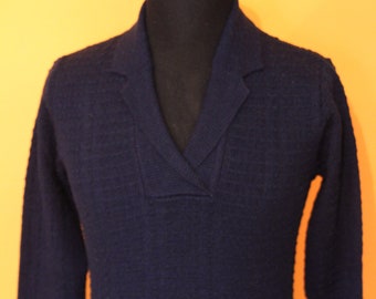 50s jumper, vintage, 60s, deadstock, knitted, blue jumper, mod, sixties, pin up