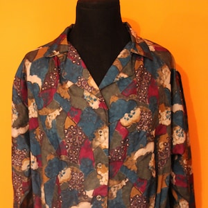80s vintage blouse, deadstock, nwt, pop,