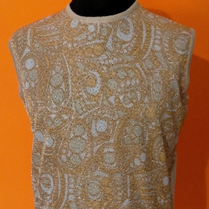 Vintage mod top,  Golden Cocktail deadstock NWT Mod lamé/lurex