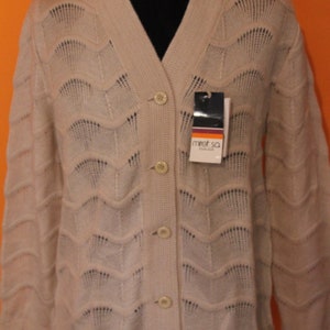 Vintage cardigan,knitted, deadstock, faboulous, hippie, beige cardigan