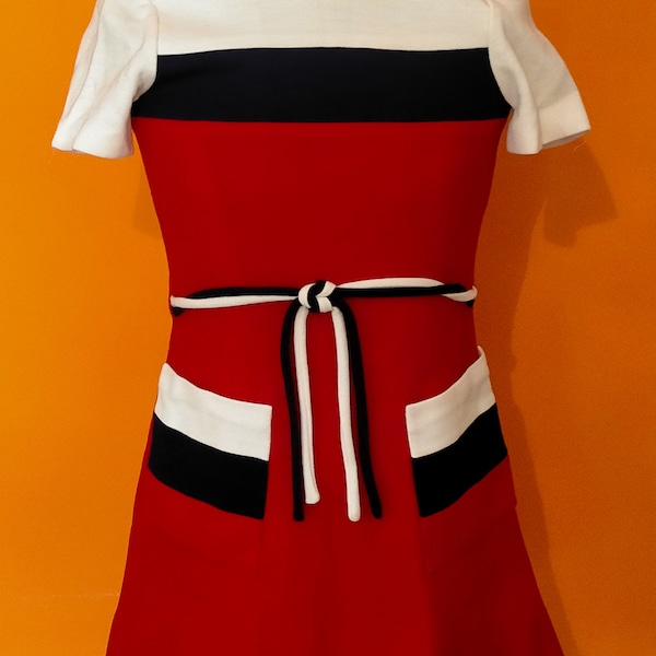 Vintage Kinder 1960er Deadstock Mod Sixties Kleid Pop