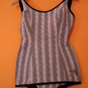 60s Vintage swimming suit, 60s,  pin Up,sixties, pink, black
