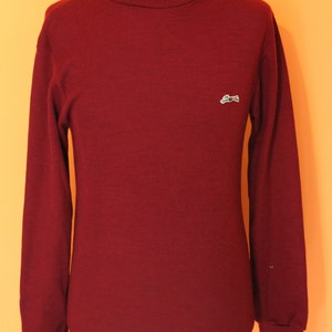 1960 jersey, Vintage turtleneck sweater, deadstock, 60's, 70's, burgundy